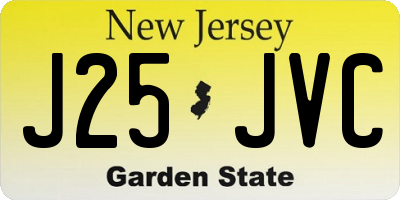 NJ license plate J25JVC