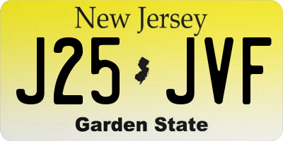 NJ license plate J25JVF