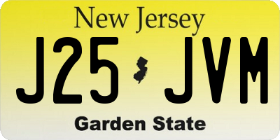 NJ license plate J25JVM