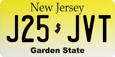 NJ license plate J25JVT