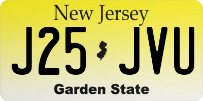 NJ license plate J25JVU