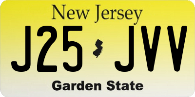 NJ license plate J25JVV