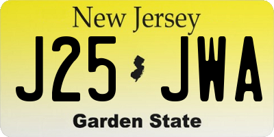 NJ license plate J25JWA