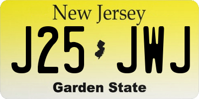 NJ license plate J25JWJ
