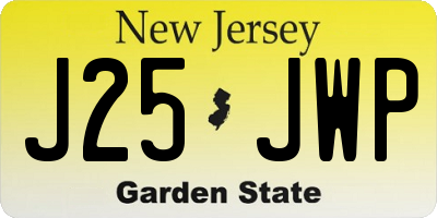 NJ license plate J25JWP