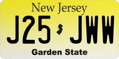 NJ license plate J25JWW