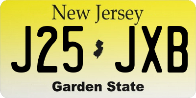 NJ license plate J25JXB