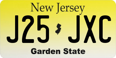 NJ license plate J25JXC