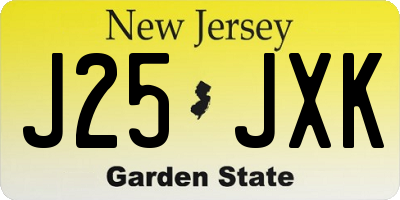 NJ license plate J25JXK