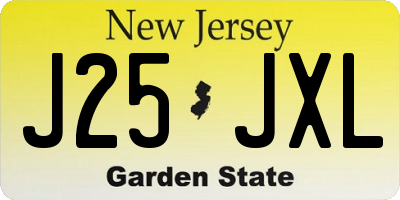 NJ license plate J25JXL