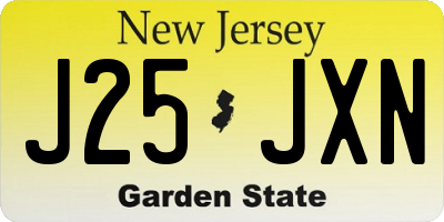 NJ license plate J25JXN