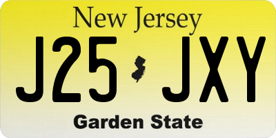 NJ license plate J25JXY