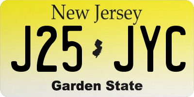 NJ license plate J25JYC