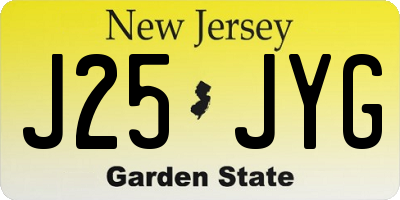 NJ license plate J25JYG