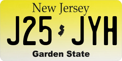 NJ license plate J25JYH