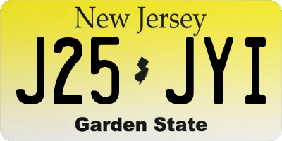 NJ license plate J25JYI