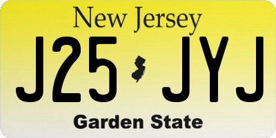 NJ license plate J25JYJ