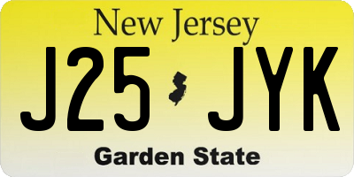 NJ license plate J25JYK
