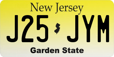 NJ license plate J25JYM