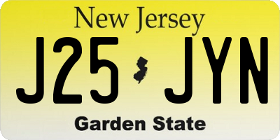 NJ license plate J25JYN