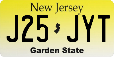 NJ license plate J25JYT