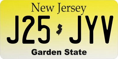 NJ license plate J25JYV