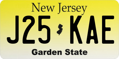 NJ license plate J25KAE