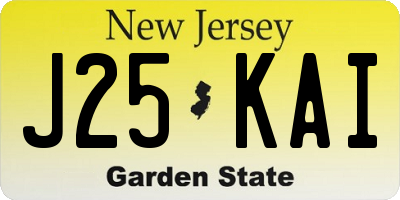 NJ license plate J25KAI