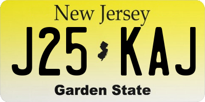 NJ license plate J25KAJ