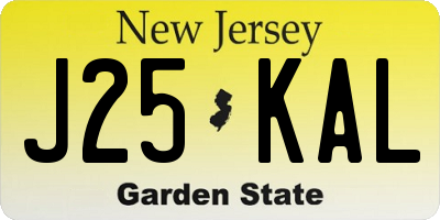 NJ license plate J25KAL