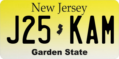 NJ license plate J25KAM