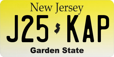 NJ license plate J25KAP