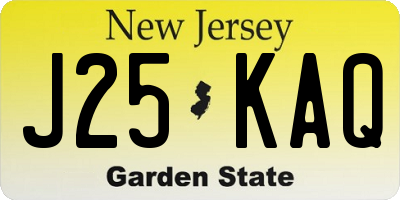 NJ license plate J25KAQ