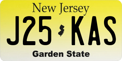 NJ license plate J25KAS