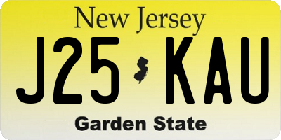 NJ license plate J25KAU