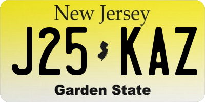 NJ license plate J25KAZ