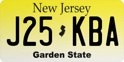 NJ license plate J25KBA