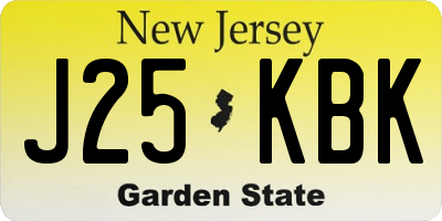 NJ license plate J25KBK