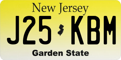 NJ license plate J25KBM