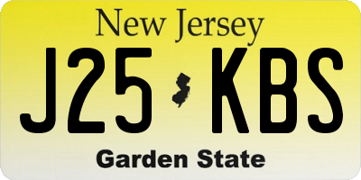 NJ license plate J25KBS