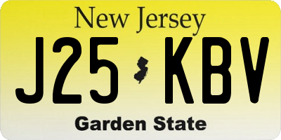 NJ license plate J25KBV