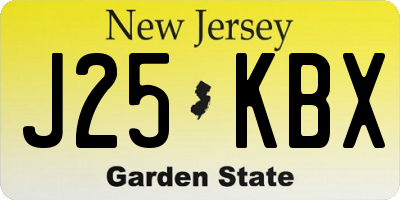NJ license plate J25KBX