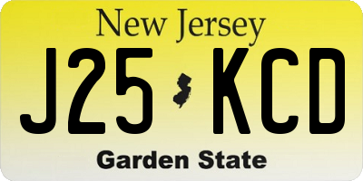 NJ license plate J25KCD