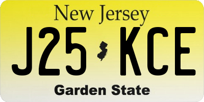 NJ license plate J25KCE
