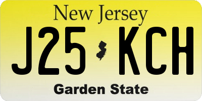 NJ license plate J25KCH