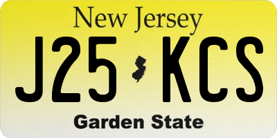 NJ license plate J25KCS