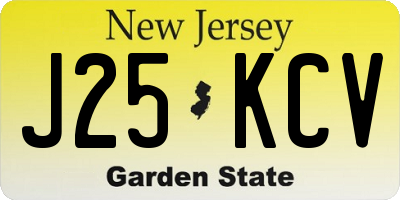 NJ license plate J25KCV