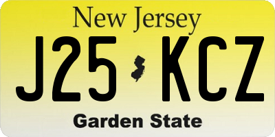 NJ license plate J25KCZ