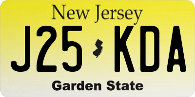 NJ license plate J25KDA