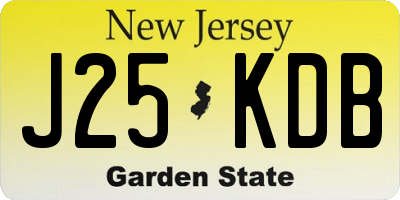 NJ license plate J25KDB
